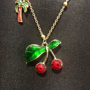 Beautiful Cherry & Palm tree Necklace